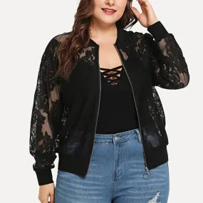 @ Spring Jackets Womens Solid Casual Plus Size Lace Loose Shawl Cardigan Cover Up Long Sleeve Women Bomber Jackets