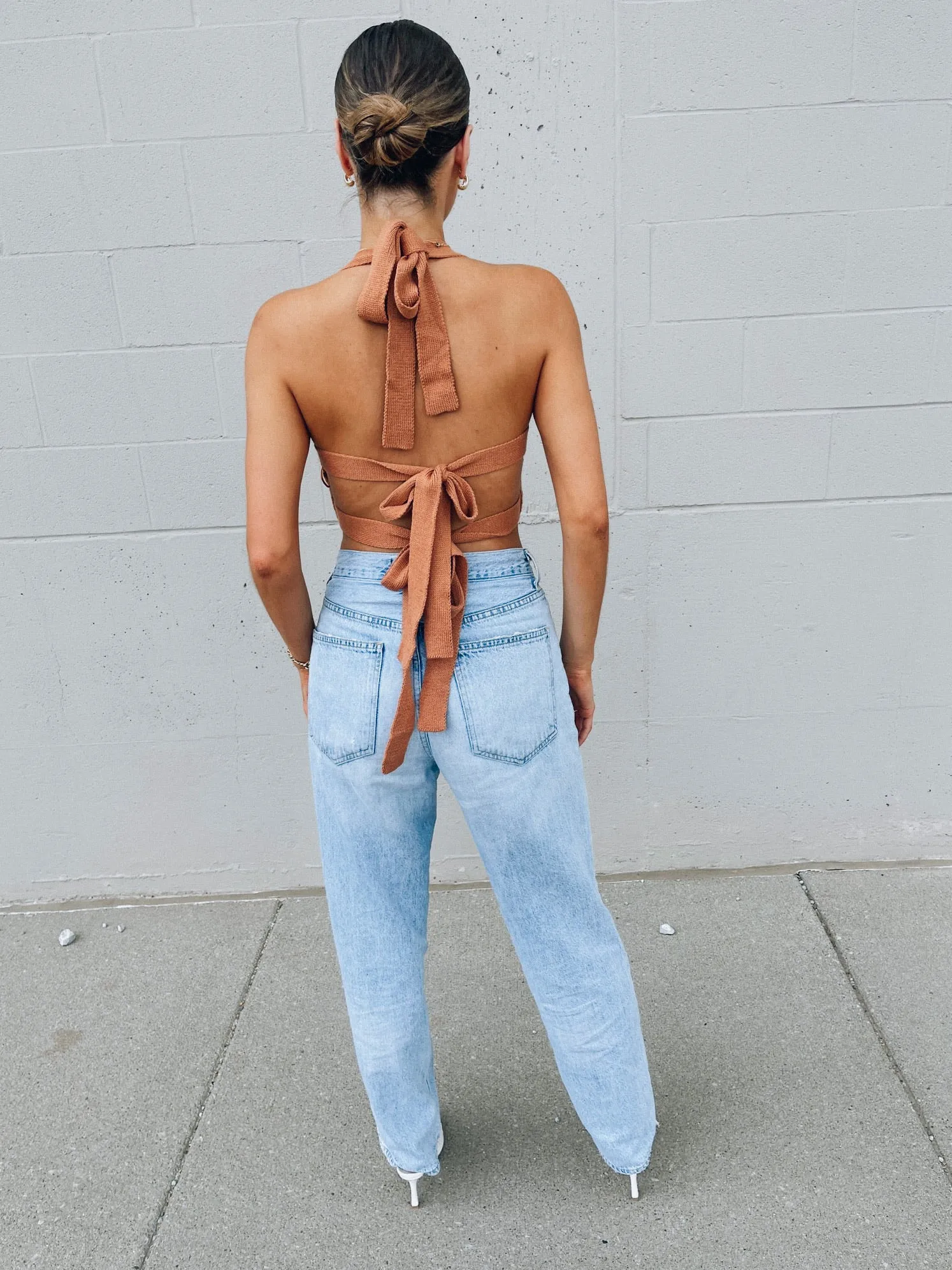 Abby Apricot Crochet Top