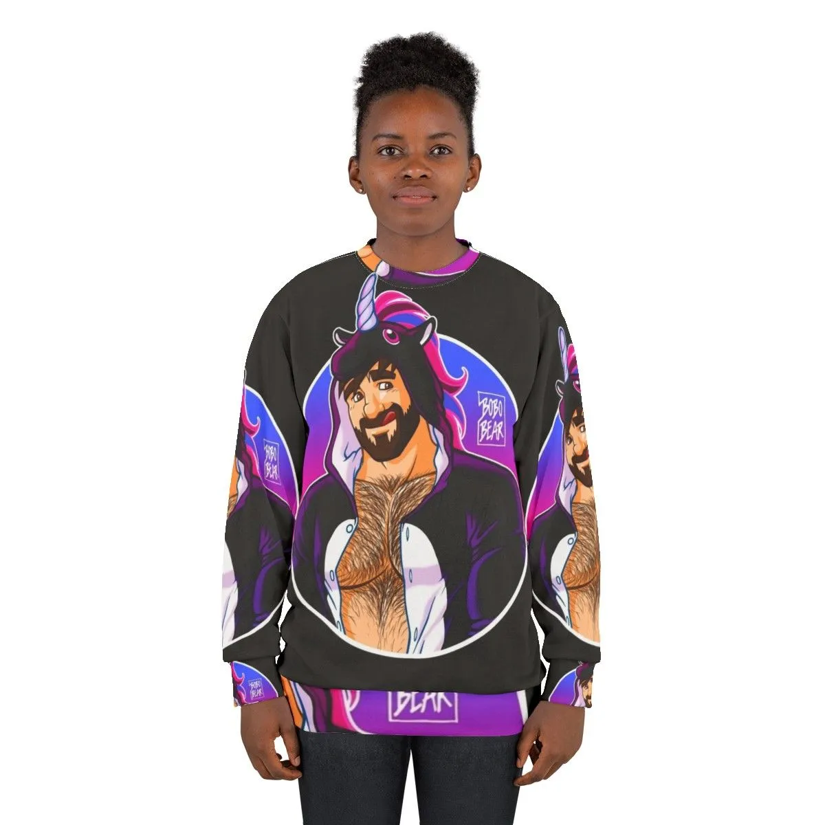 Adam Likes Unicorns Round Detail Gay Pride Sweatshirt