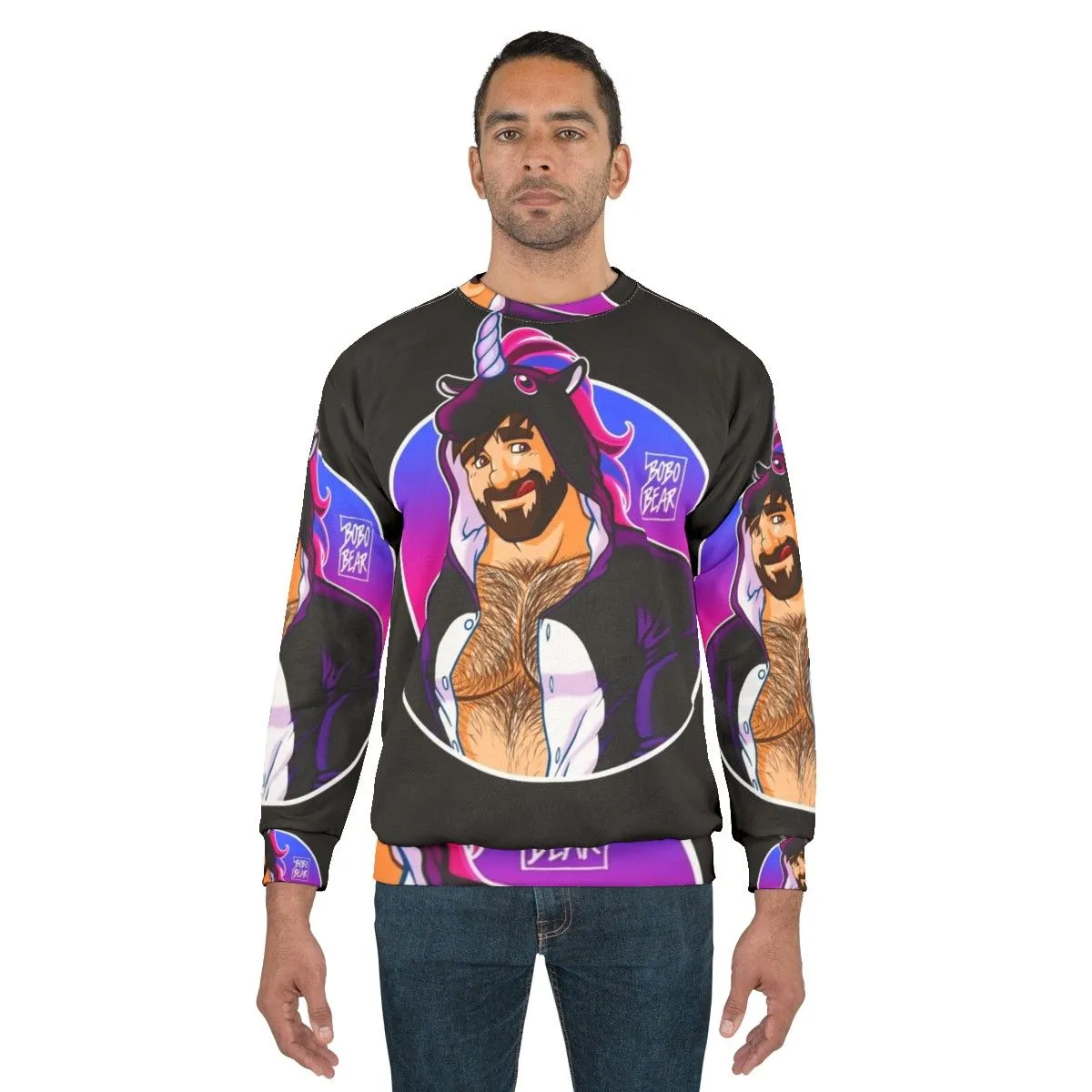 Adam Likes Unicorns Round Detail Gay Pride Sweatshirt