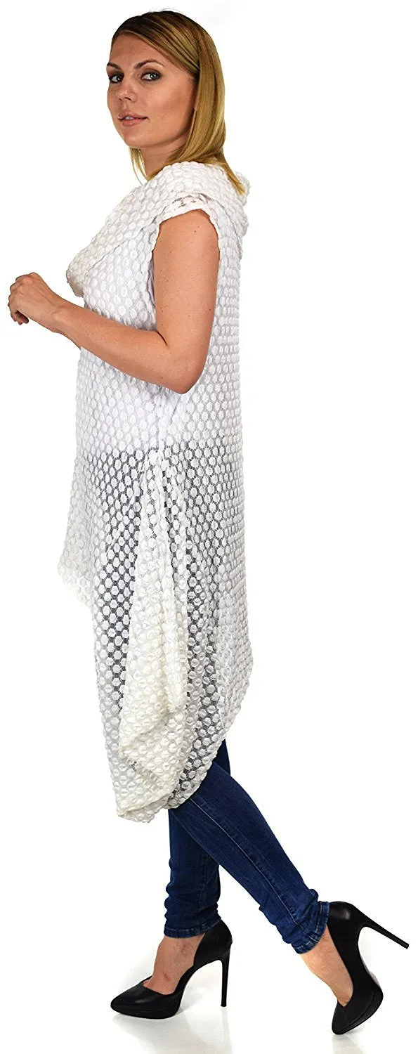 Asymmetrical Cowl Neck Tunic Dress Blouse Top Reg & Plus Sizes