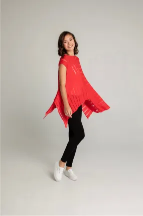 Asymmetrical Linen Cap Sleeve
