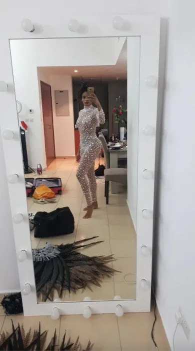 Birthday Outfit Catsuit Rhinestones Jumpsuit Crystal Outfits Pearls Full Diamond Bodysuit Dance Costume NEW IN