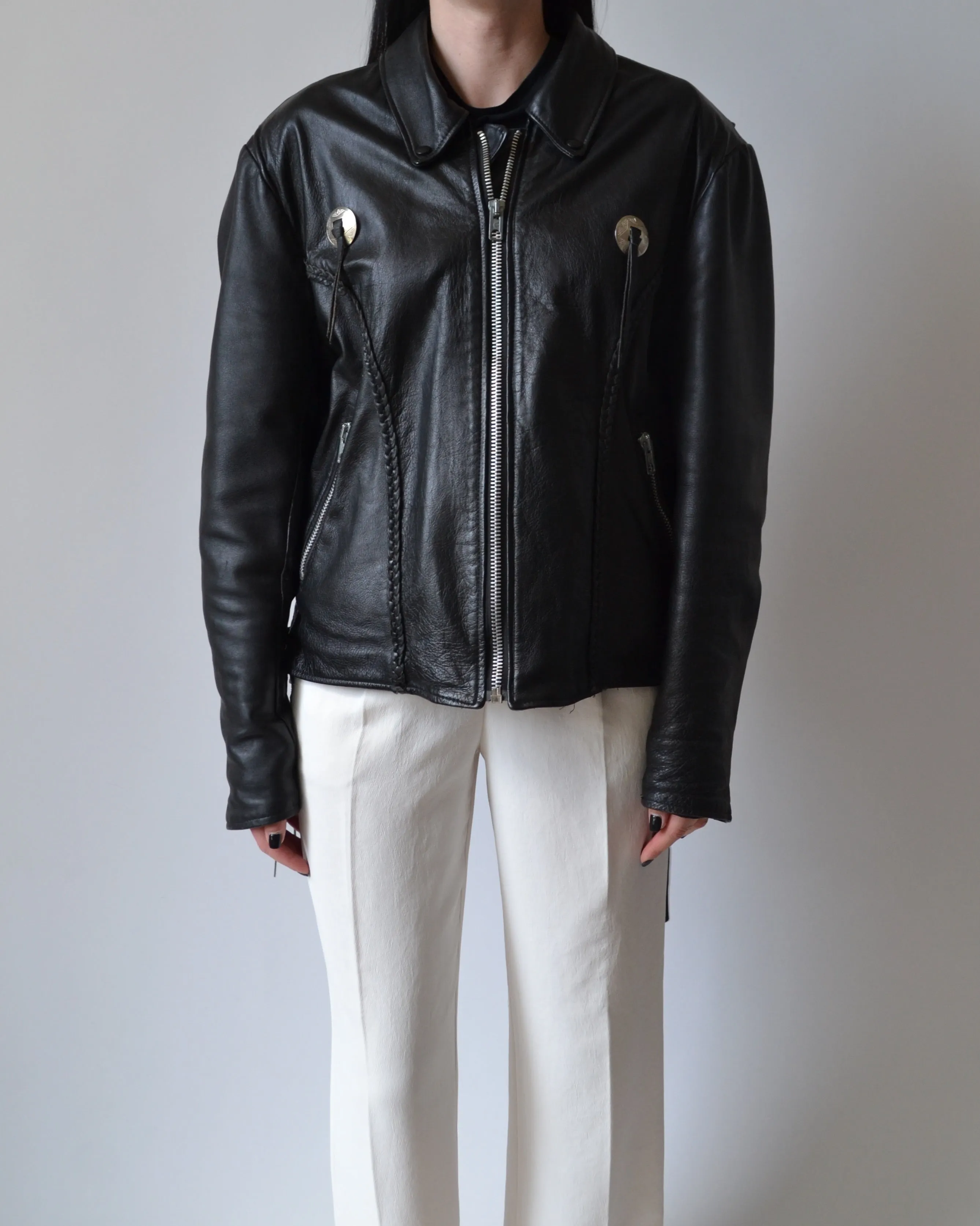Black Leather Motorcycle Jacket
