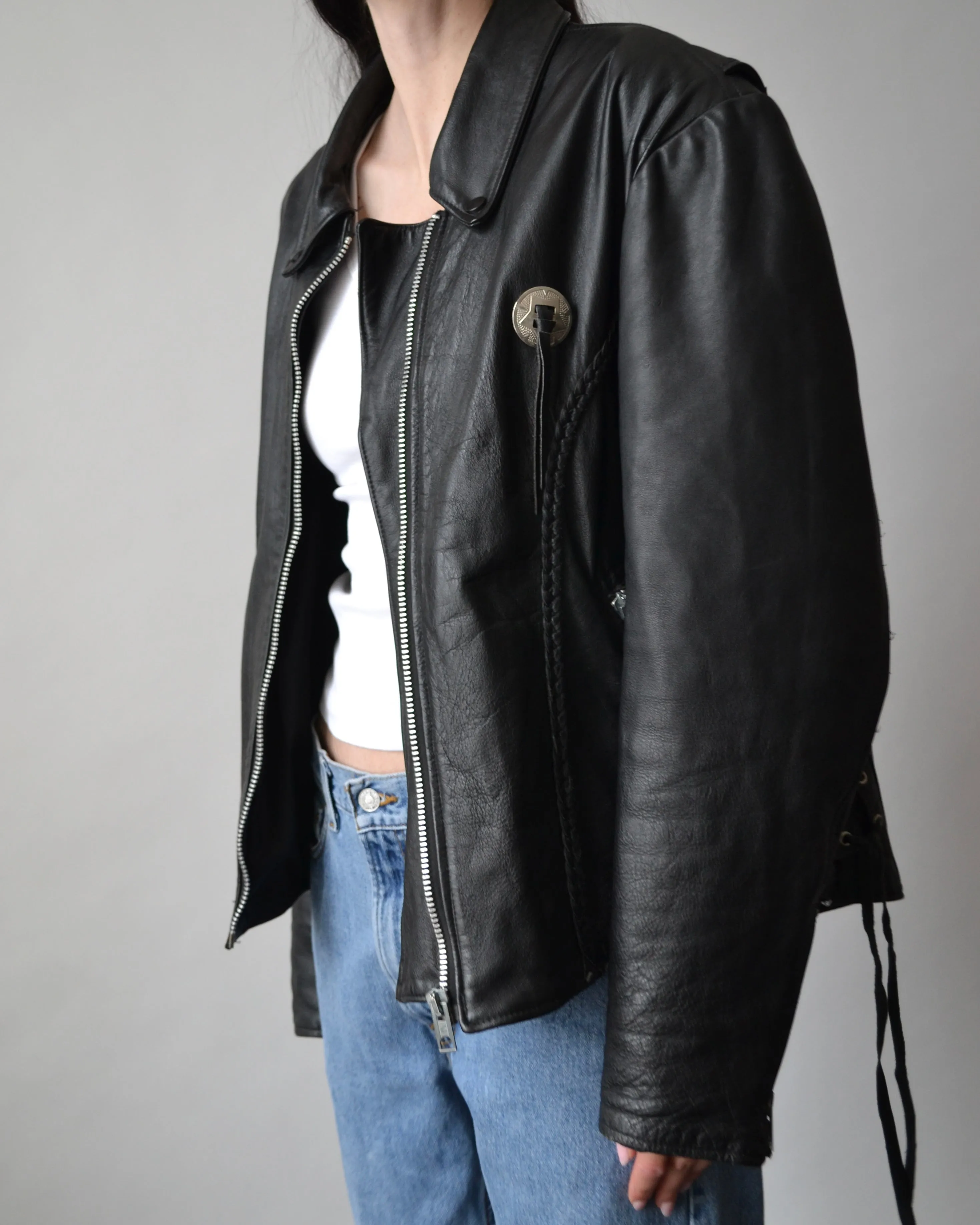 Black Leather Motorcycle Jacket