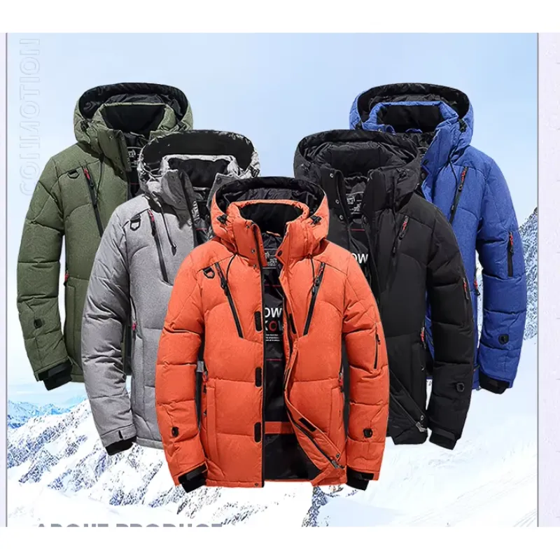 Bludren - Puffer Jacket Heren Ski met Capuchon, Waterdicht, Winddicht & Geïsoleerd