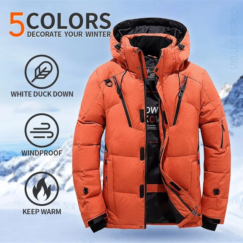 Bludren - Puffer Jacket Heren Ski met Capuchon, Waterdicht, Winddicht & Geïsoleerd