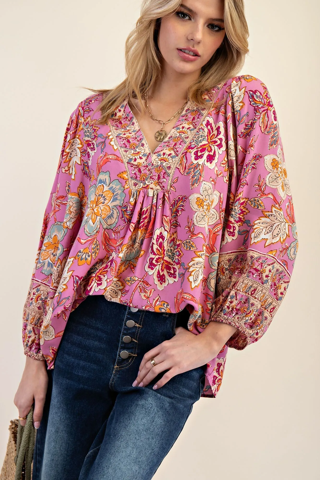 Border Printed Babydoll Tunic/Stuffology Boutique