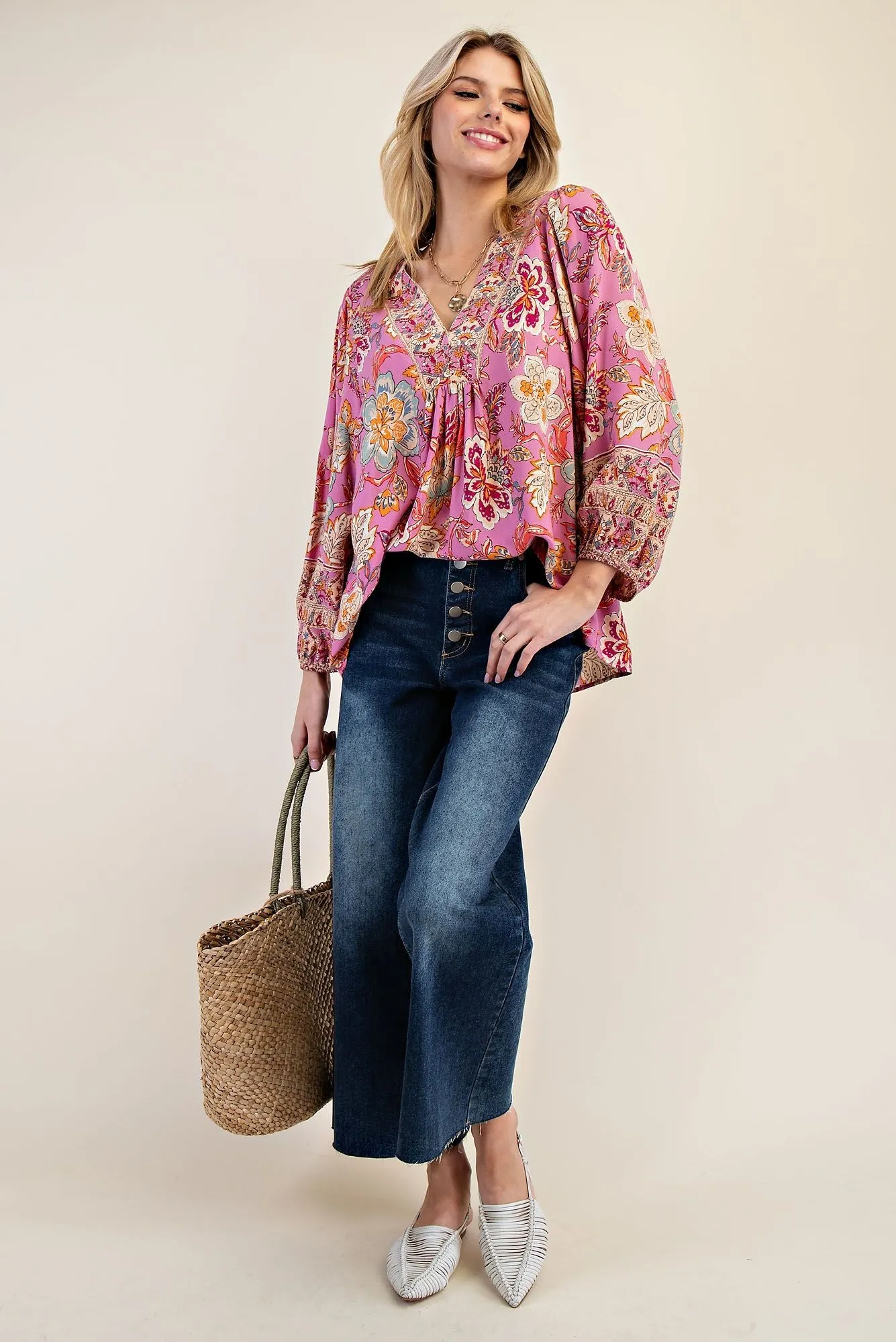 Border Printed Babydoll Tunic/Stuffology Boutique