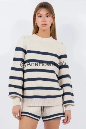 BRETON STRIPED KNIT COTTON SWEATER