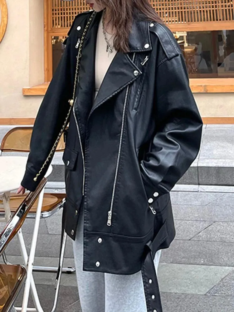 Buy Best Elegant Black-Faux leather Jacket