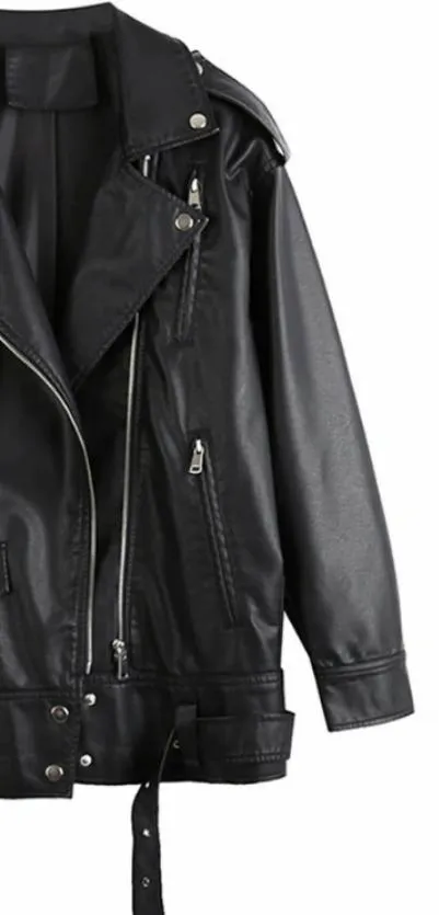 Buy Best Elegant Black-Faux leather Jacket