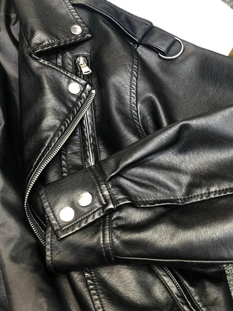 Buy Best Elegant Black-Faux leather Jacket