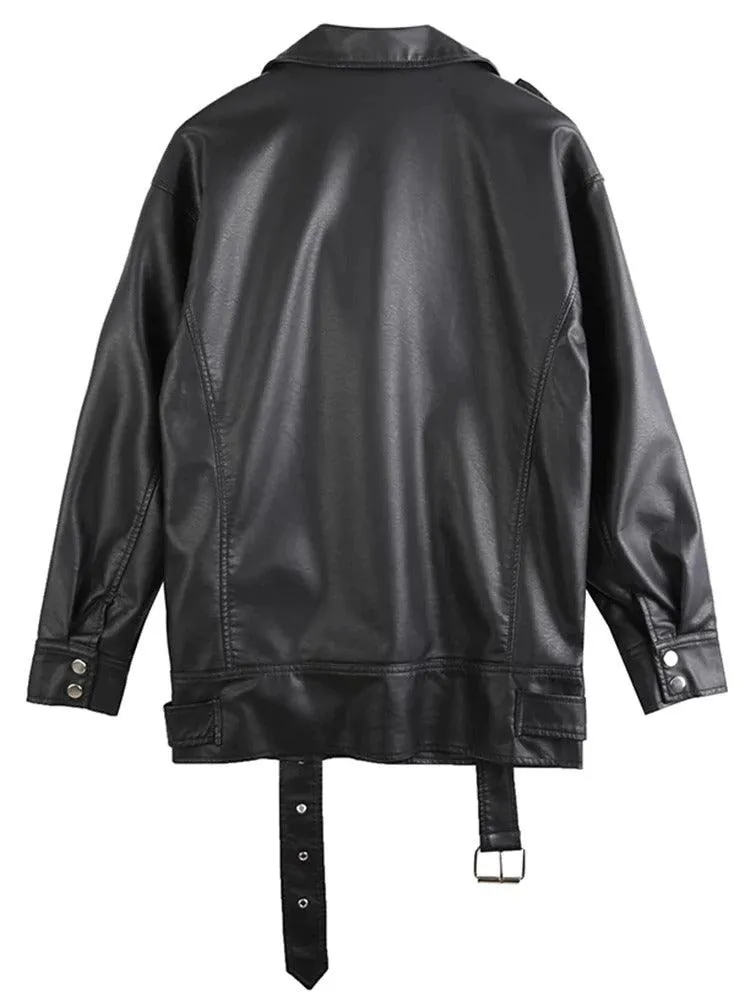 Buy Best Elegant Black-Faux leather Jacket