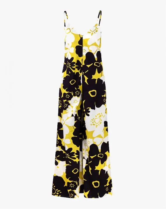 Cala de la Cruz 'Paolina' Floral Printed Cotton Jumpsuit