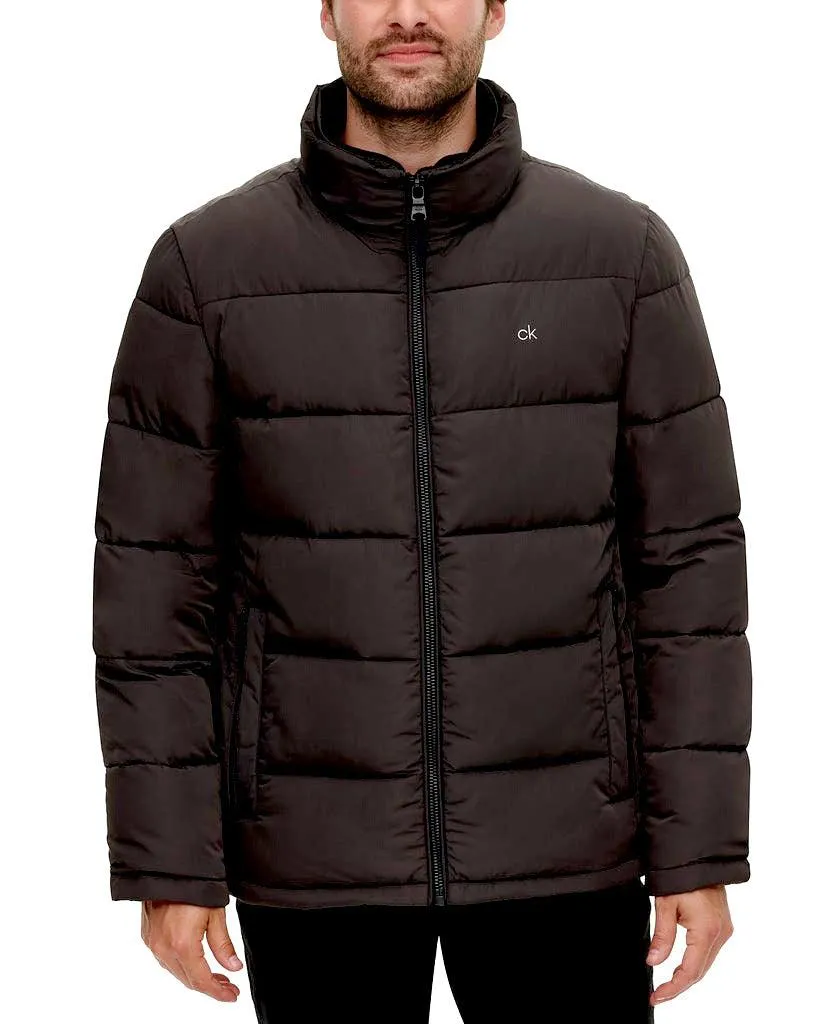Calvin Klein Mens Puffer Jacket Coat Small Black Solid