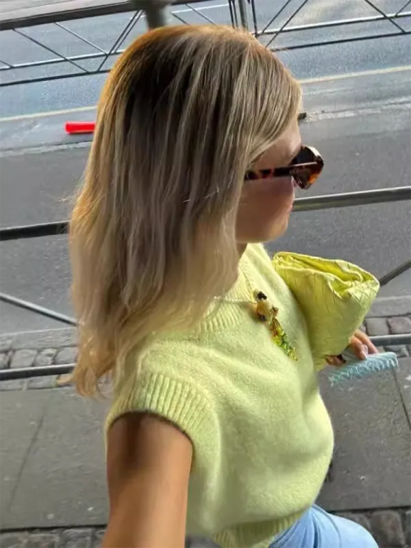 Casual Crew Neck Knit Top