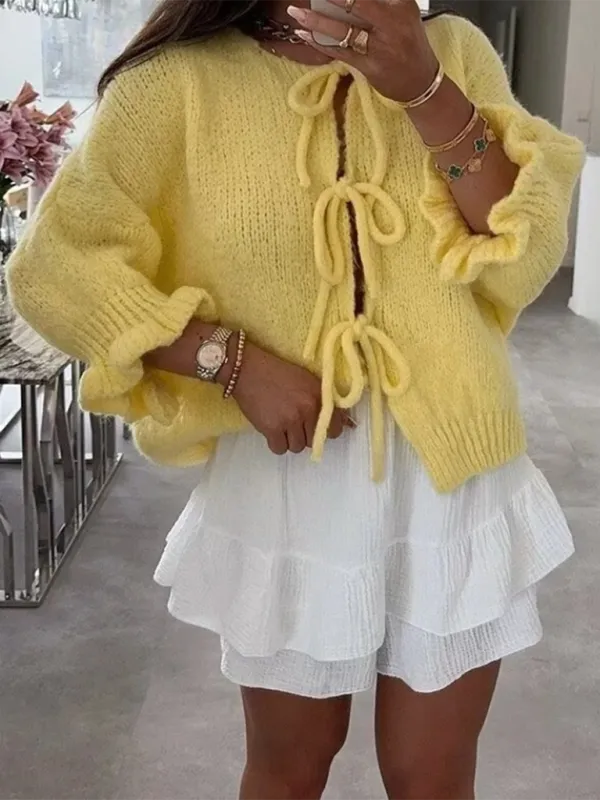 Casual Crew Neck Knit Top