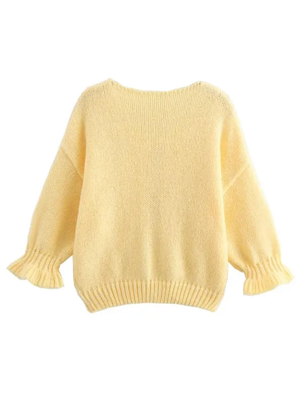 Casual Crew Neck Knit Top