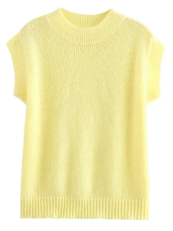 Casual Crew Neck Knit Top