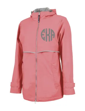 Charles River New Englander Rain Jacket, Coral Reflective