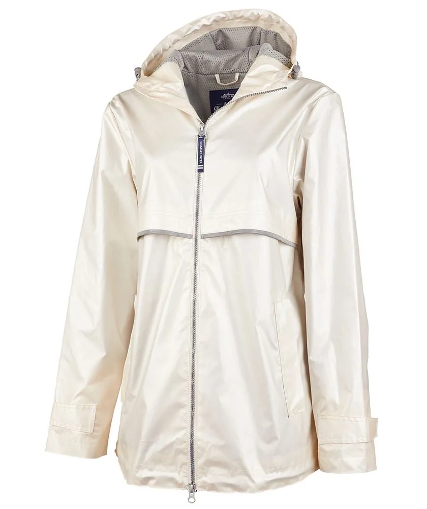 Charles River New Englander Rain Jacket, Ivory Pearl