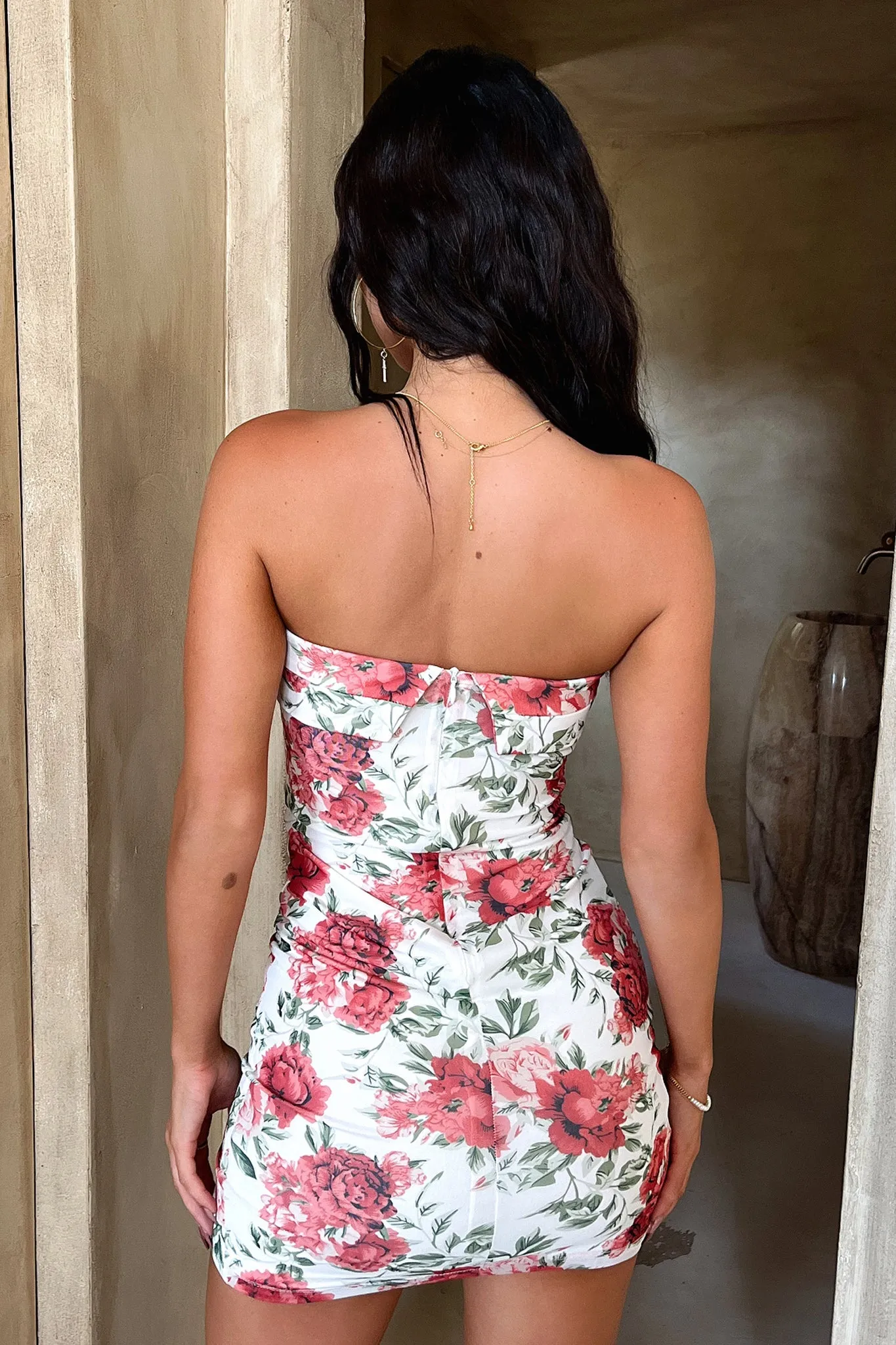 Charms Dress Mesh - Large Rose Print
