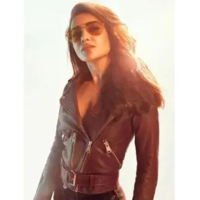 Citadel 2023 Samantha Ruth Prabhu Black Biker Leather Jacket