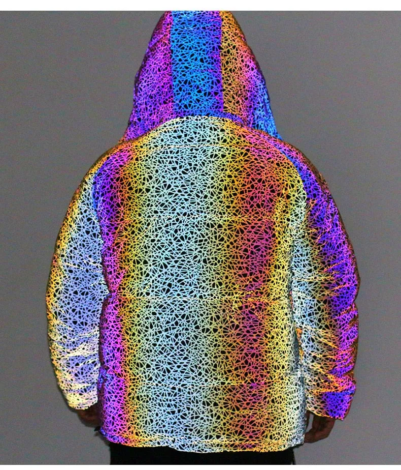 Colorful Line Pattern Winter Reflective Jacket