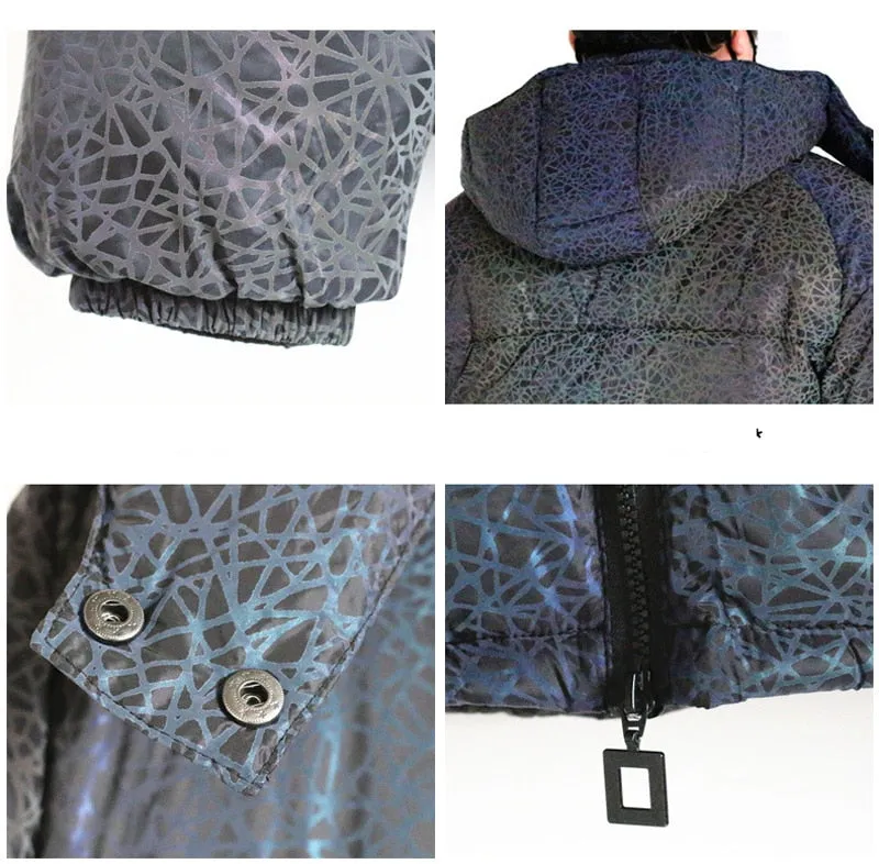 Colorful Line Pattern Winter Reflective Jacket