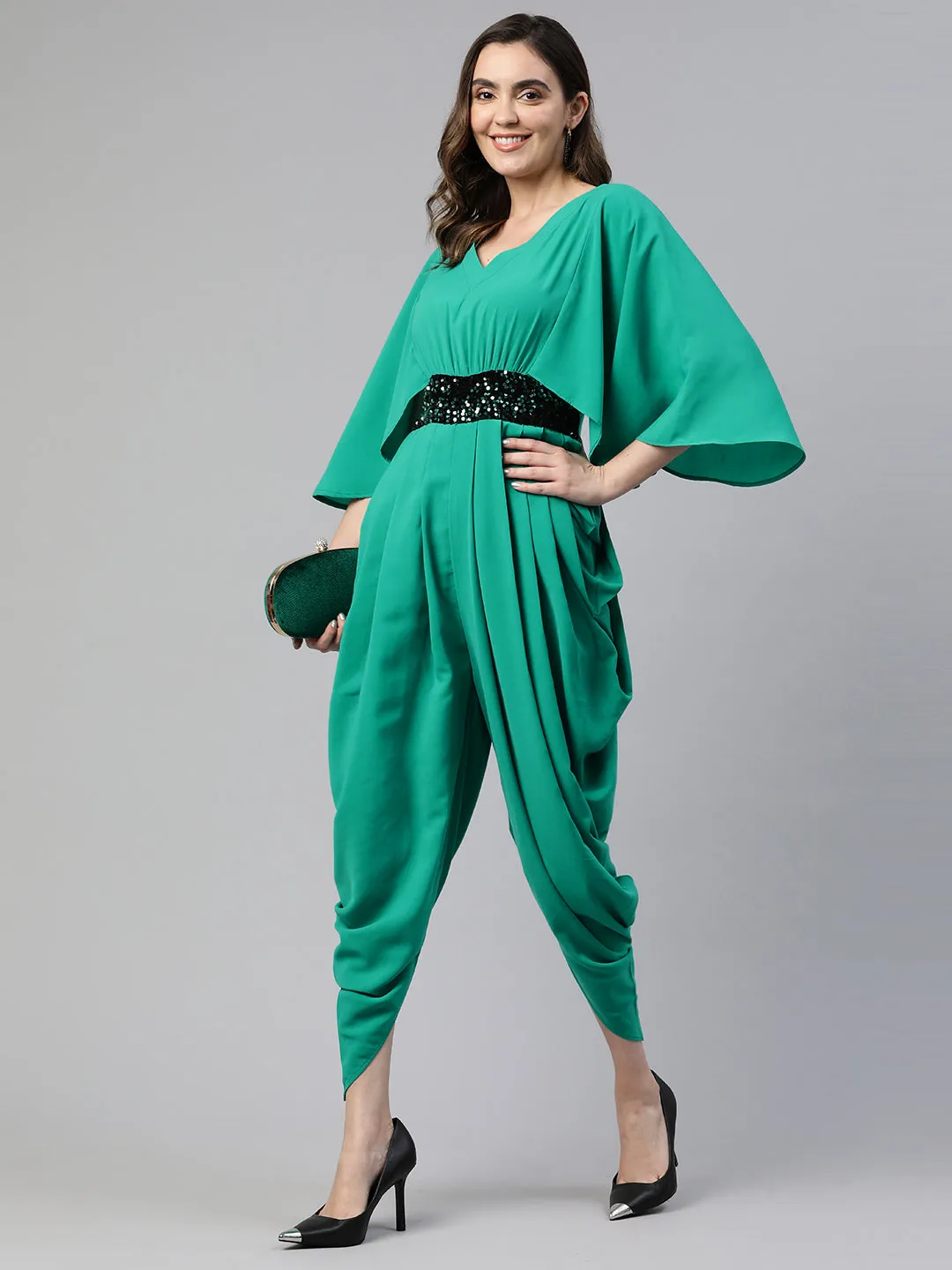 Cottinfab Solid Culotte Jumpsuit