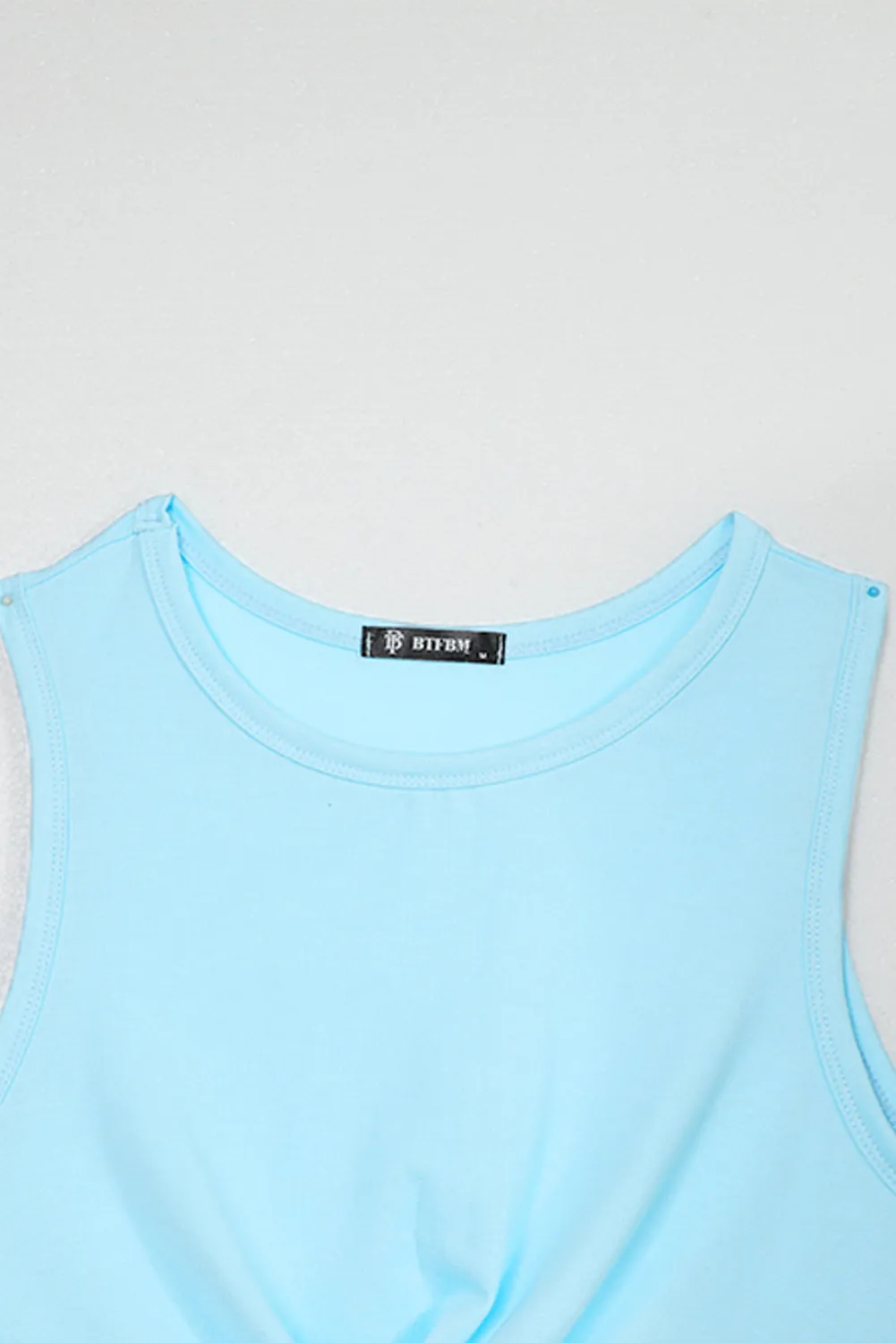 Crew Neck Sleeveless Hollow Out Wrap Bodycon Dress