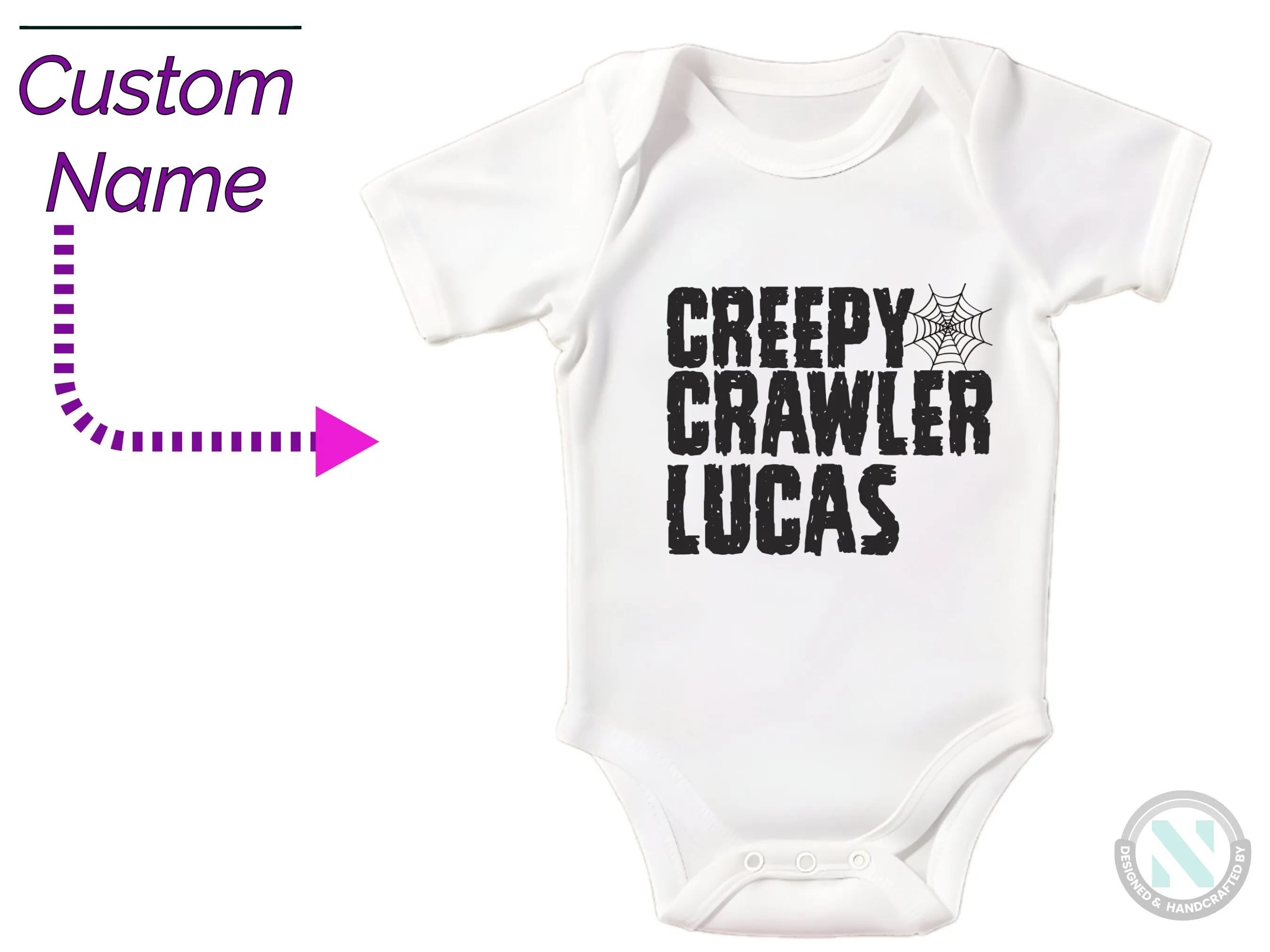 Custom Baby Name Halloween Baby Grow for Boys