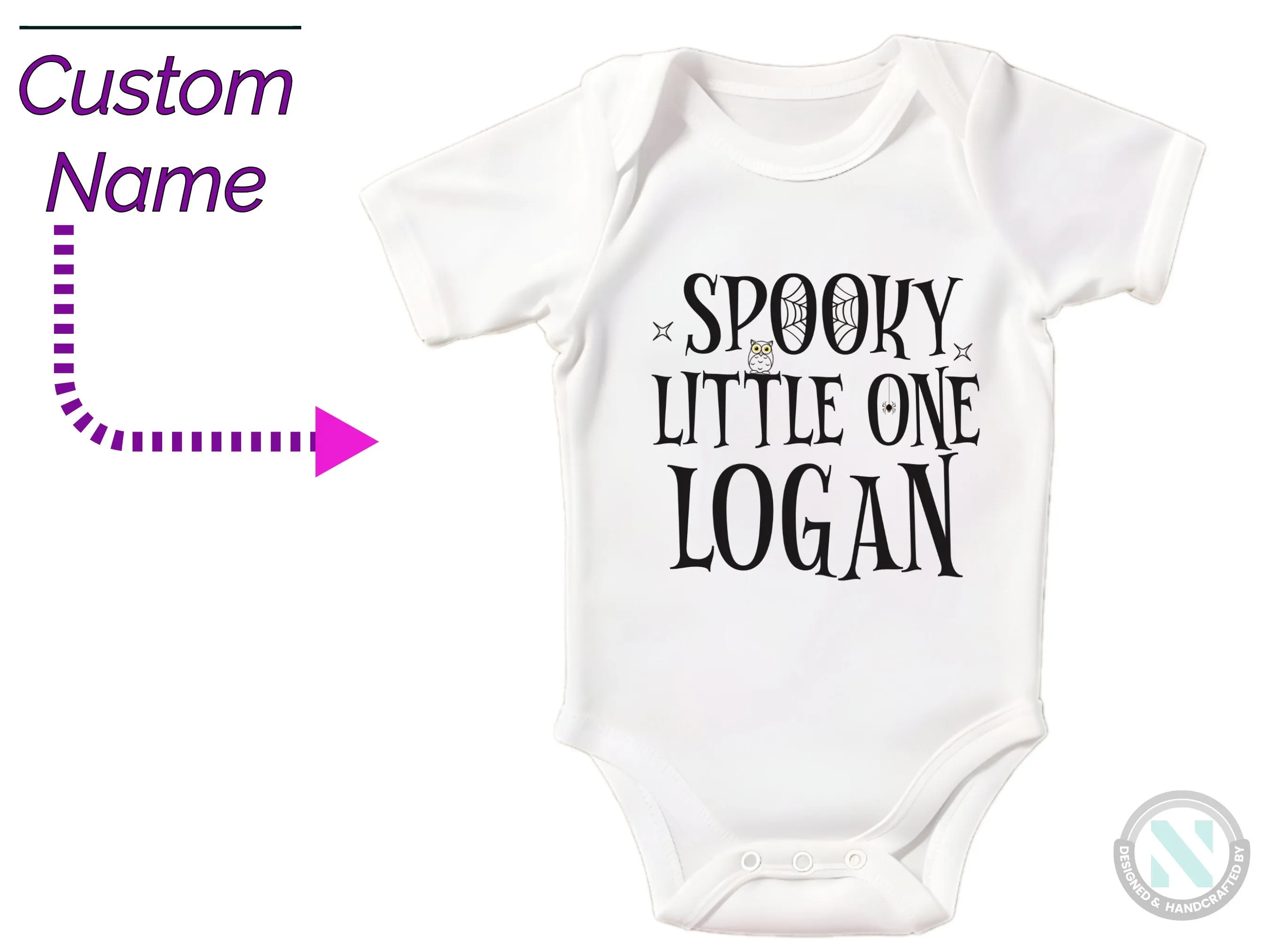 Custom My First Halloween Bodysuit Gift for Baby Boys with Spooky Little One