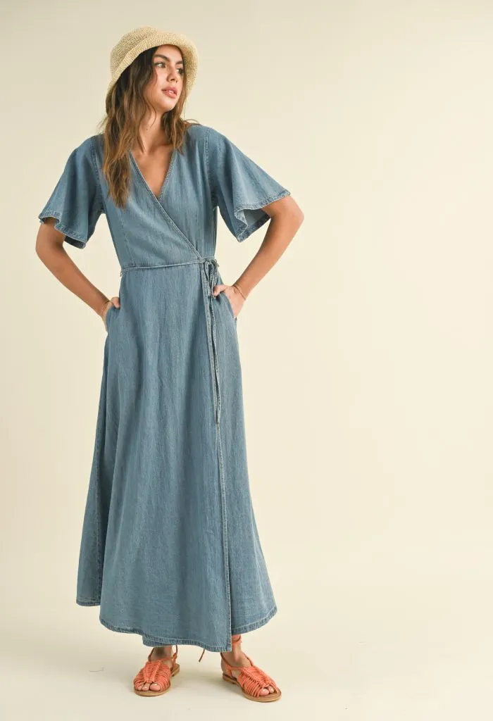 Delilah Denim Wrap Dress