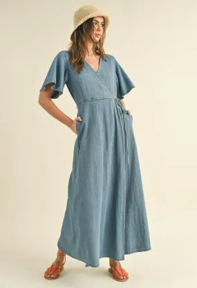 Delilah Denim Wrap Dress