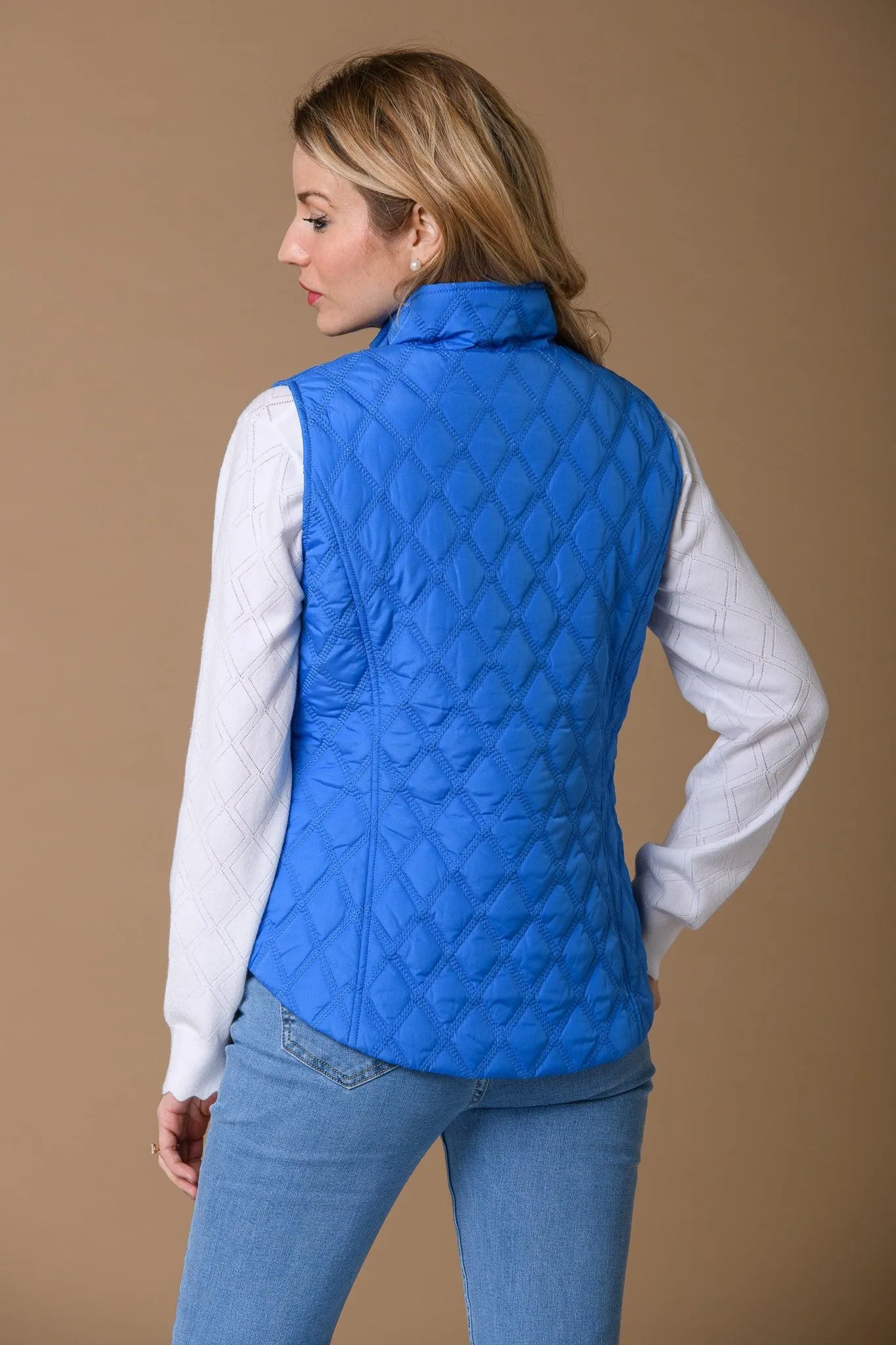 Double Diamond Gilet - Blue
