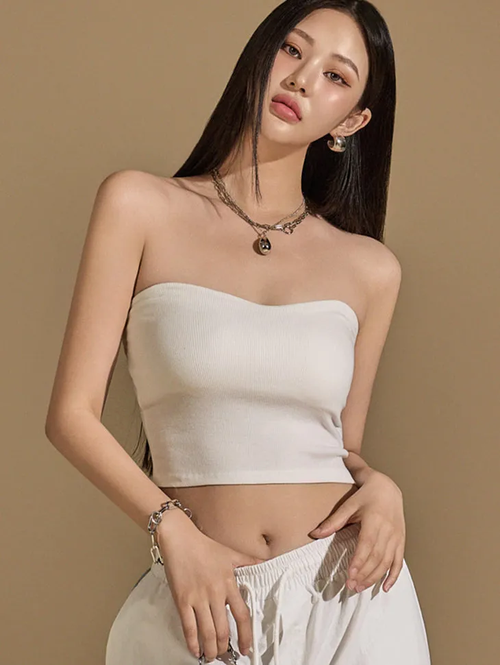 E3462 Ribbed Knit Tube Top