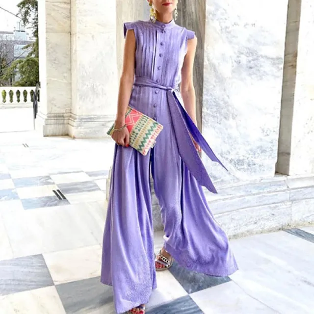Elegant Slim Sleeveless Loose Party Jumpsuits
