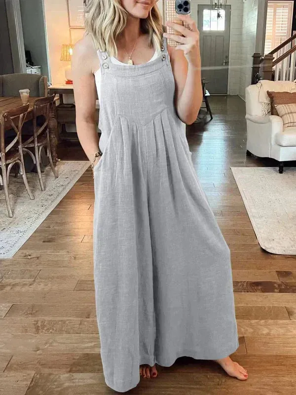Elsie Linen Bloom Summer Jumpsuit