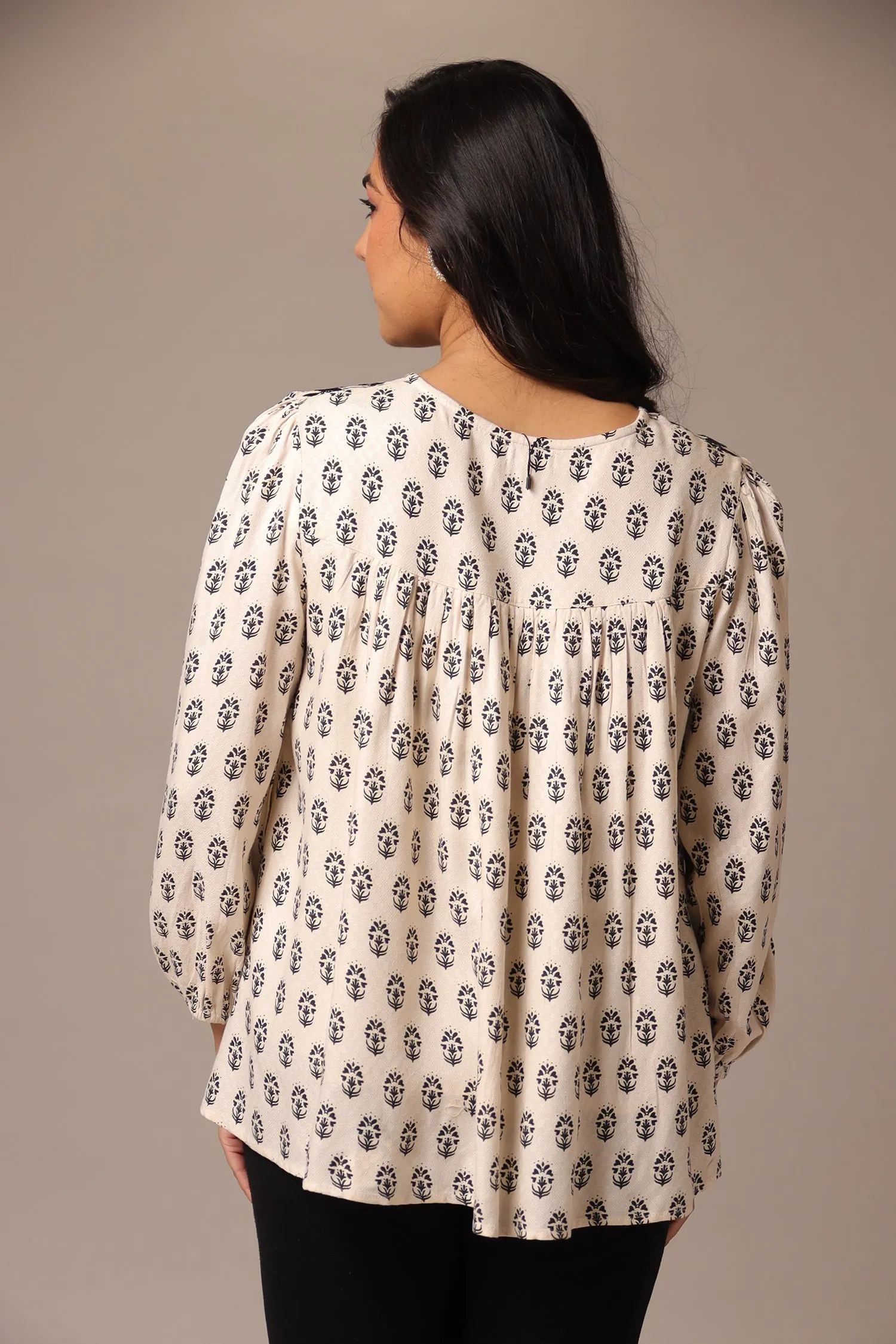 Embroidered Printed Muslin Tunic