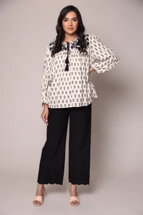 Embroidered Printed Muslin Tunic