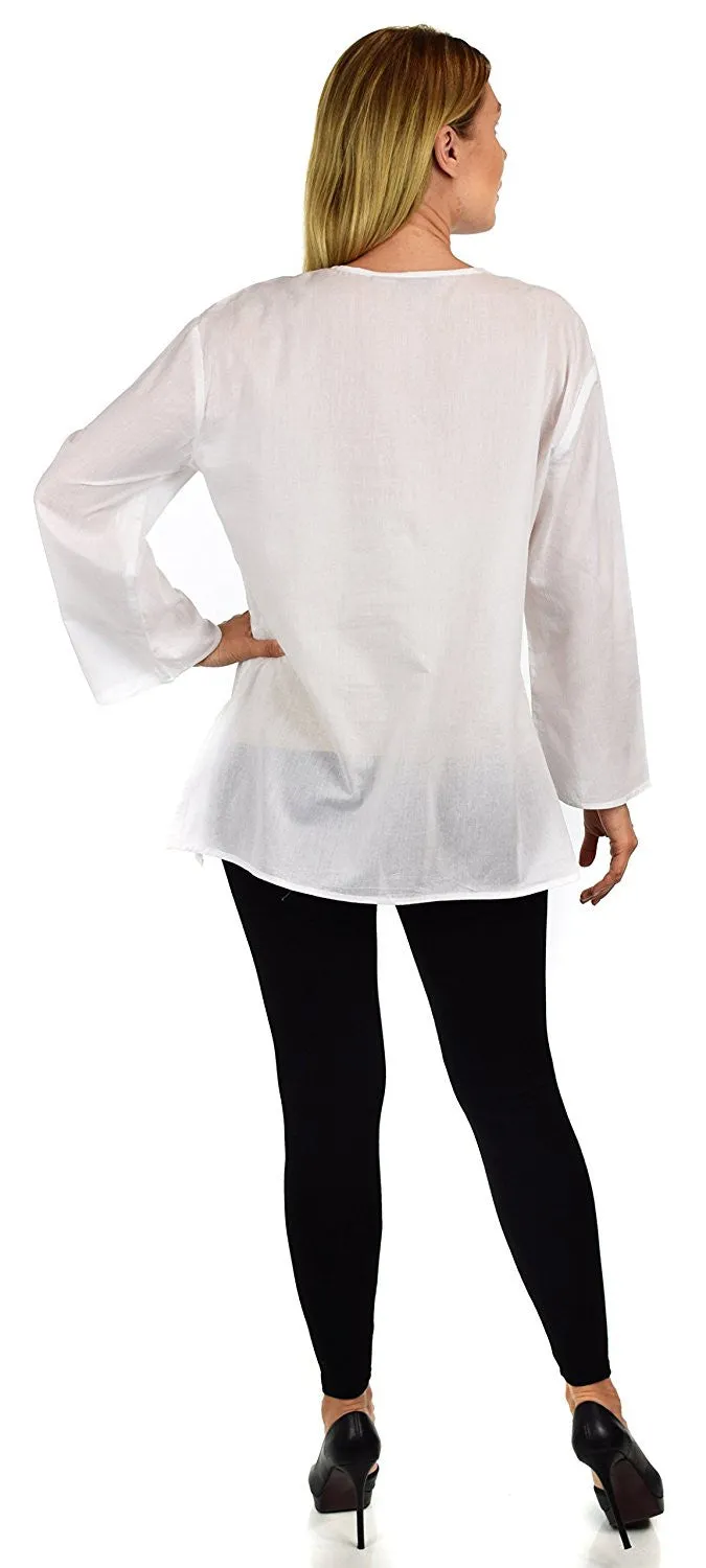 Embroidered Summer Tunic, Ombre dyed Tunic, Tie Dye Ombre Blouse, women Tie dye Shirt Top Regular and Plus Sizes