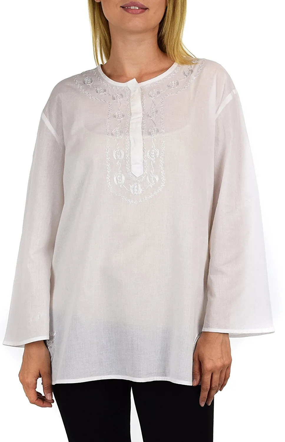 Embroidered Summer Tunic, Ombre dyed Tunic, Tie Dye Ombre Blouse, women Tie dye Shirt Top Regular and Plus Sizes
