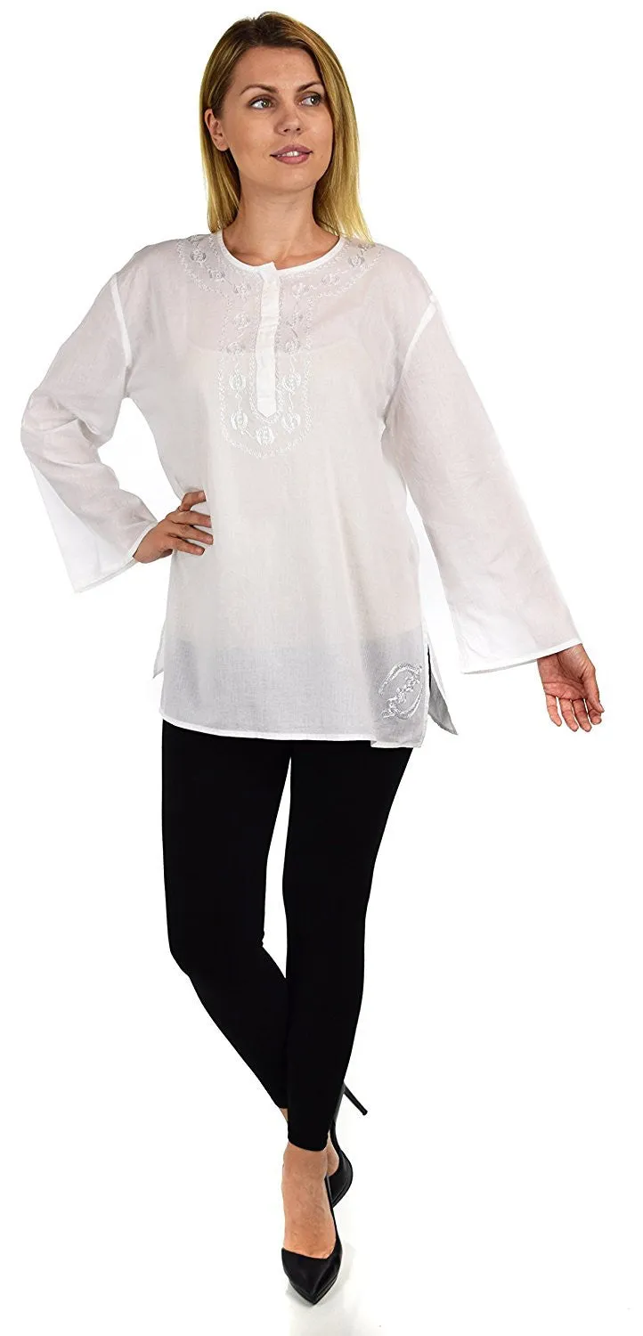 Embroidered Summer Tunic, Ombre dyed Tunic, Tie Dye Ombre Blouse, women Tie dye Shirt Top Regular and Plus Sizes