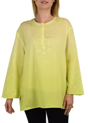 Embroidered Summer Tunic, Ombre dyed Tunic, Tie Dye Ombre Blouse, women Tie dye Shirt Top Regular and Plus Sizes