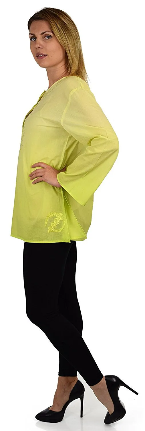 Embroidered Summer Tunic, Ombre dyed Tunic, Tie Dye Ombre Blouse, women Tie dye Shirt Top Regular and Plus Sizes