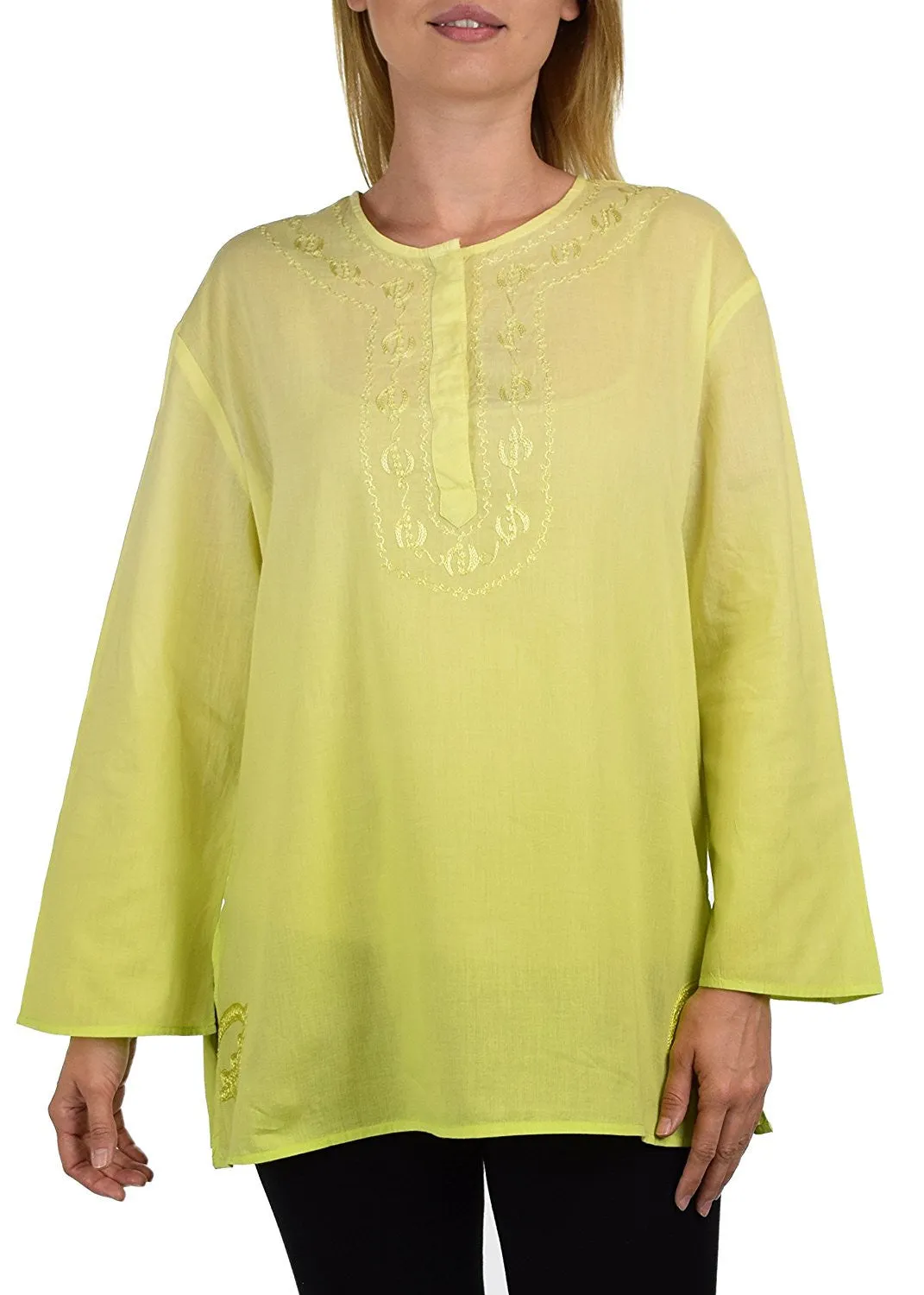 Embroidered Summer Tunic, Ombre dyed Tunic, Tie Dye Ombre Blouse, women Tie dye Shirt Top Regular and Plus Sizes