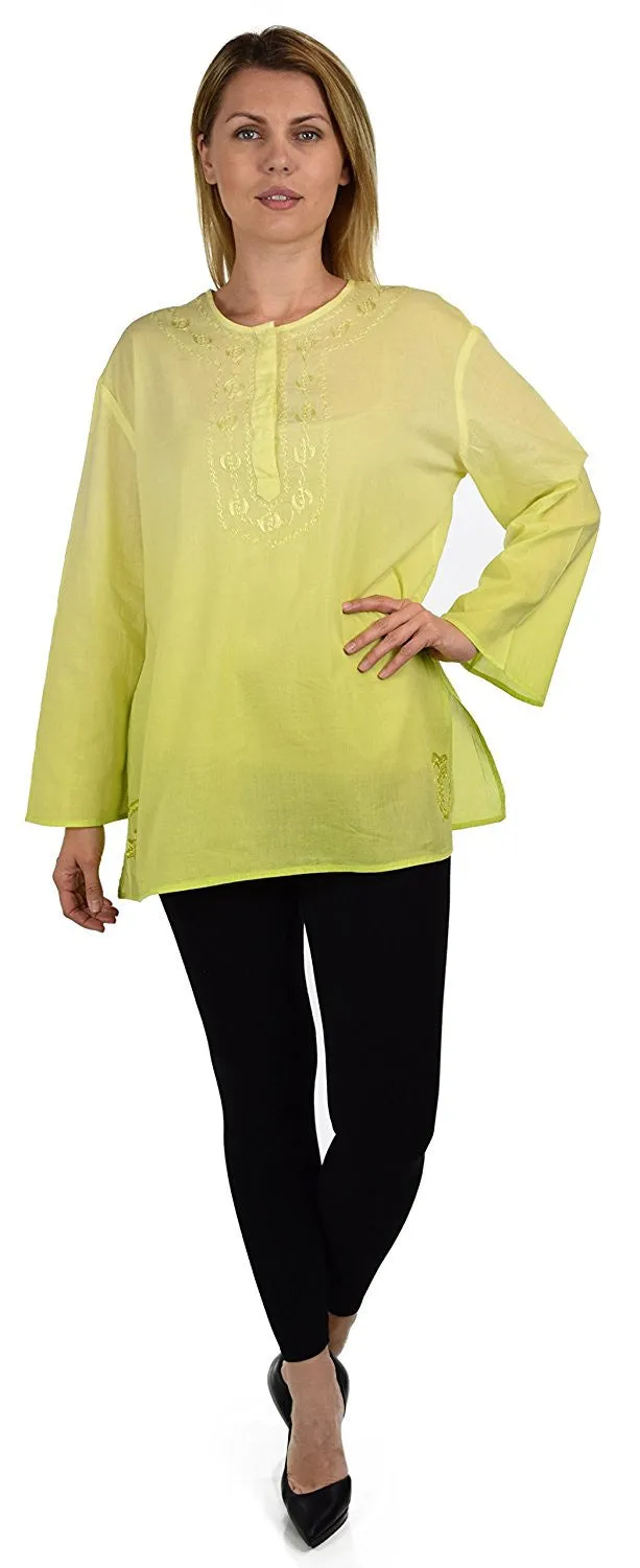 Embroidered Summer Tunic, Ombre dyed Tunic, Tie Dye Ombre Blouse, women Tie dye Shirt Top Regular and Plus Sizes
