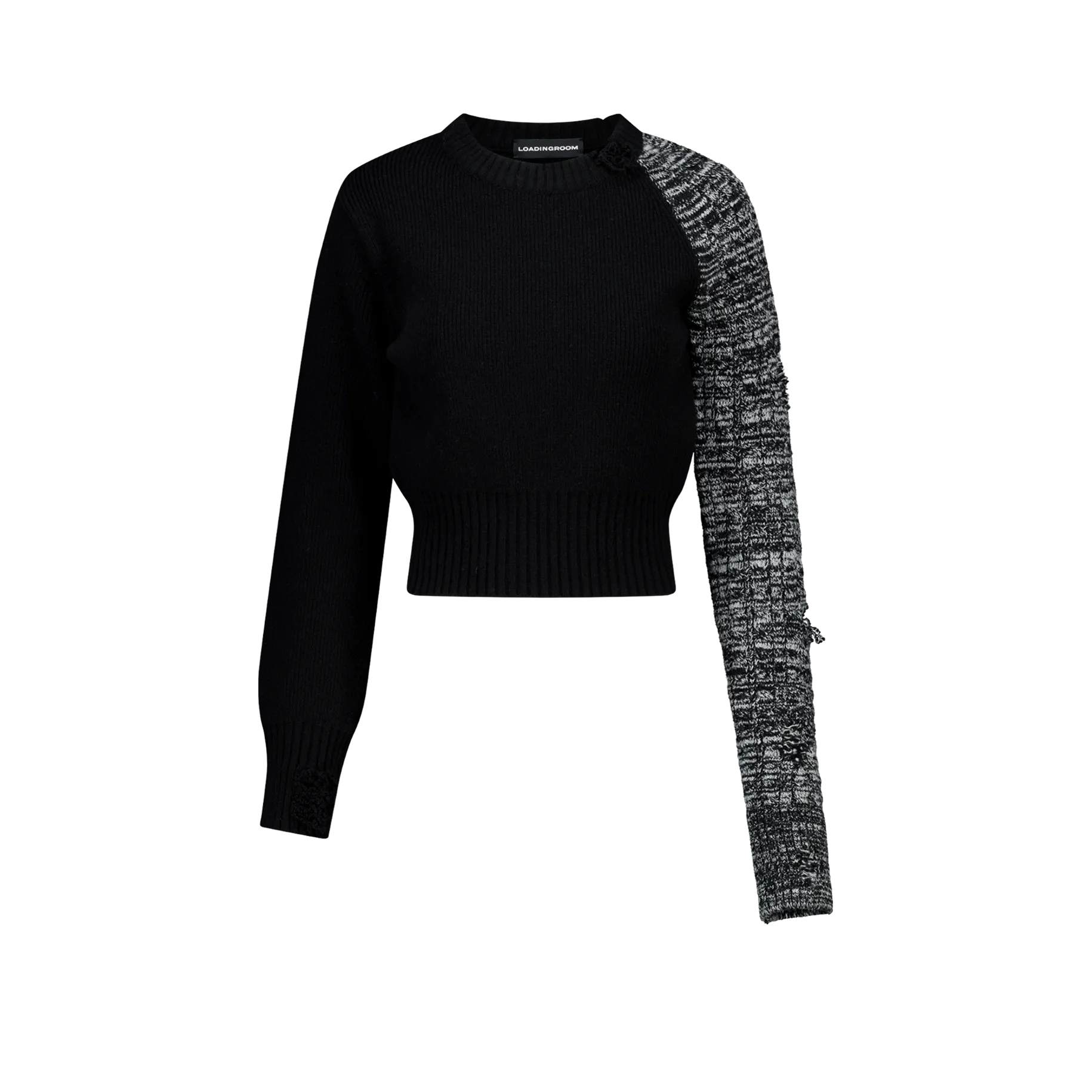 (Emma) Unbalanced Knit Sweater in Black